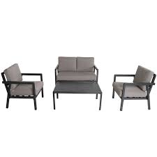 Find Marquee Silverleaves 4 Piece Table And Sofa Setting At Bunnings Warehouse Visit Your Local Store For The Widest Range Of Table And Chairs Chair Set Table