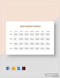 Free 6 Sample Workout Schedules In Google Docs Ms Word