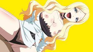 areolae assassination classroom bare shoulders belt black panties  blonde hair blue eyes breasts breasts out censored choker clothed female  nude male cowgirl position faceless male female happy happy sex