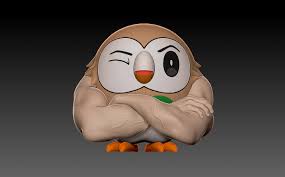 Free STL file pokemon muscular rowlet free 🐉・3D print model to  download・Cults
