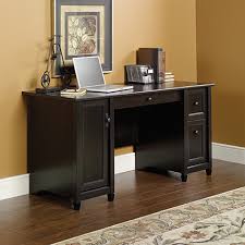 Computer desk with 1 small storage drawer featuring a comfortable cutout handle and metal drawer slides. Edge Water Computer Desk 408558 Sauder Sauder Woodworking