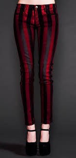 Black And Red Skinny Jeans Red And Black Stripped Pants Red Skinny Jeans Fashion Clothes