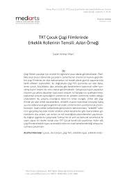 PDF) TRT Çocuk Çizgi Filmlerinde Erkeklik Rollerinin Temsili: Aslan Örneği