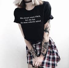 She Wears Black T Shirt Tumblr Hipster Grunge Aesthetic Etsy In 2020 Hipster Outfits Edgy Outfits Aesthetic Clothes