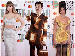Taylor swift has stepped out for her second major red carpet event of the year, attending the brit awards tonight at london's o2 arena. Taylor Swift Harry Styles To Dua Lipa The Best Dressed Celebrities At The Brit Awards 2021 Red Carpet Pinkvilla