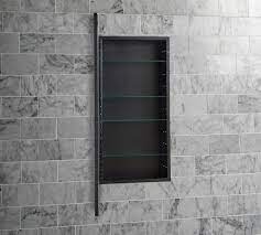 Price includes 2 cabinets with mirrors and barn track with rollers. Kensington Slim Rectangular Medicine Cabinet Pottery Barn