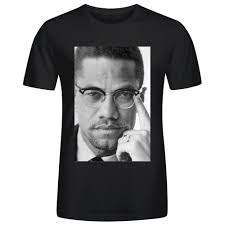 FGEXYZ Custom malcolm x photo Man T Shirt Cotton Round Collar Black