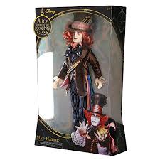 A pois l'abito con cinturina e gonna di tulle. Alice Attraverso Lo Specchio Figura Bambola Cappellaio Matto 30cm Collector Johnny Depp Disney Wonderland