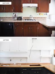 Insert a flat bar under the toe kick of the cabinet and pry up the front of the unit to push the countertop closer to the wall. Reconfiguring Existing Cabinets For A Fresh Look A Beautiful Mess