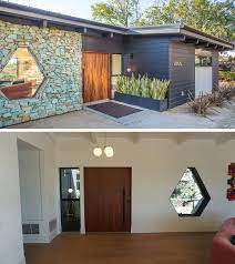 It feels like the front door area got 10x cuter just by changing up the front door numbers :) packaged. This Renovated Mid Century Modern Home In California Has Been Designed For Entertaining Guests