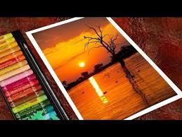 Sunset Scenery Drawing With Oil Pastels For Beginners Step By Step Youtube Oil Pastel Art Oil Pastel Oil Pastel Drawings