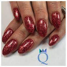 almondnails gelnails nails red glitter mandelform gelnagel nagel rot glitzer nagelstudio mohlin nailqueen nagel glitzer weihnachtsnagel nagel rot