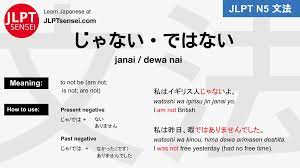 N5 Grammar: じゃない・ではない (janai/dewa nai) Learn Japanese | JLPT Sensei