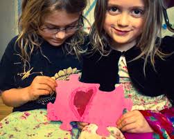 Make craft projects out of boxes, old cd's, plastic tubs, plastic and paper cups, toilet paper rolls, glass and plastic jars, jar lids, bottle caps, drinking straws, popsicle sticks and other recylable materials. How To Kid Made Puzzle Piece Valentine Crafting A Green World