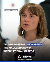 Greta Thunberg has strongly denounced "Israel's" interception of the  Madleen. https://en.royanews.tv/news/60197