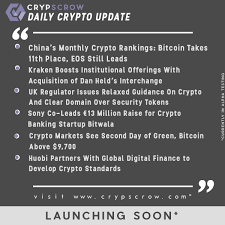 Dailycryptoupdate Cryptonews Crypscrow China Cryptoranking Eos Leads Kraken Danheld Ukregulator Guidance Bank Secrecy Act Crypto Mining Currency War