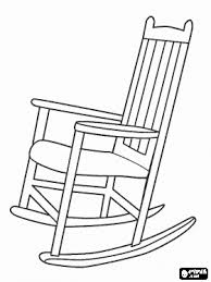 Wooden Rocking Chair Or Rocker With Back Bars Coloring Page Rocking Chair Coloring Pages Chair Drawing