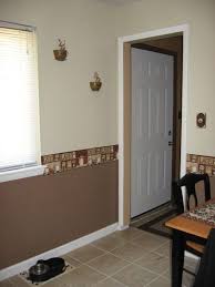beige two tone kitchen wall painting