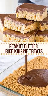 Peanut Butter Rice Krispie Treats Recipe Peanut Butter Rice Krispie Treats Desserts Baking