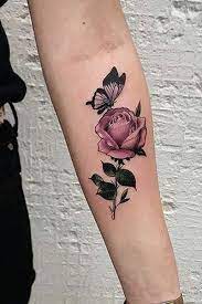 35 Beautiful Rose Tattoo Ideas For Women Rose And Butterfly Tattoo Butterfly Tattoos For Women Rose Tattoos For Women