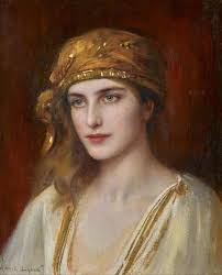 Pre-Raphaelite Art: Girl in a Golden Headdress by Albert Lynch