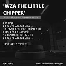 1 push press (125/85 lb) + 1 burpee; Wza The Little Chipper Workout Functional Fitness Wod Wodwell