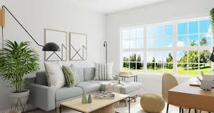 Serene Mid Century Modern Living Room In 2020 Minimalist Living Room Mid Century Modern Living Room Small Space Living