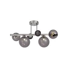 These lights are specifically built to withstand weather and are safe to use in an outside space. Lg76579 Ravenna Semi Flush Ceiling Light 4 Light Polished Chrome Smoked Glass