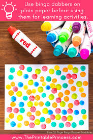 Kids will love using the bingo markers (also known as dot markers, do a dot marker, bingo daubers, etc.) to color the picture while learning their abcs. Free Bingo Dauber Printables