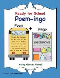 Ready For School Poem Ingo Bingo With A Twist Of Words Shapes Poems About School School Readiness Back To School Poem