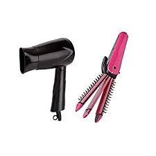 The best hair curlers or curling irons available today in the indian market comes with a ceramic coating that ensures that there is uniform heating and hair maintains the curls for a longer time. Welcome India Bazar 3 In 1 Plastic Hair Straightener Curler Crimper With Hair Dryer Amazon In Health Personal Care