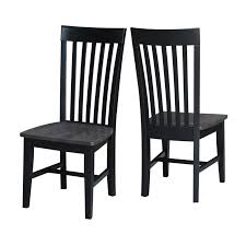 International Concepts Black Coal Tall Mission Chair Set Of 2 C75 465p The Home Depot In 2020 Dining Chairs Solid Wood Dining Chairs Dining Chair Set