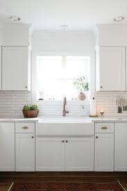 Image Result For White Subway Tile Around Kitchen Window Kitchen Soffit Home Kitchens Above Kitchen Cabinets