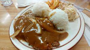 Serve with mashed potatoes, your choice of veggies, a good salad, hot rolls or bread, and a cold glass of iced tea. I Ate Hawaiian Hamburger Steak Food