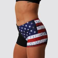 American flag print quarter zip one piece swimwear. American Flag Short Shorts Women S Patriotic Workout Shorts Born Primitive Eu