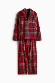 Flannel Pajamas - Dark red/plaid - Ladies | H&M US