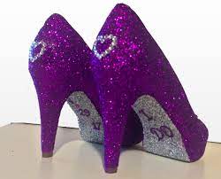 Women S Sparkly Purple Silver Glitter Peep Toe Pumps Heels Stiletto Wedding Bride Shoes Purple Wedding Shoes Bride Shoes Wedding Shoes Bride