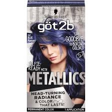 A hugely popular style, this bright hair look is sure to evoke some blue sky thinking when it comes to your hair. Schwarzkopf Got2b Metallic Permanent Hair Color M67 Blue Mercury Walmart Com Walmart Com