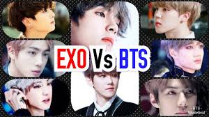 The amount of hairproduct this must entail makes me shiver jimin jungkook, v taehyung,. Kpop Group Exo Kai Chanyeol Sehun Baekhyun Vs Bts Jimin Jin Jungkook Kim Taehyung Youtube
