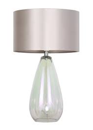 Amelia Iridescent Table Lamp H44 5cm X W27cm Silver Table Lamp Lamp Beautiful Table Lamp