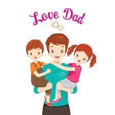 Padre Con Hijo E Hija Feliz Dia Del Padre Amor Papa Vector Premium