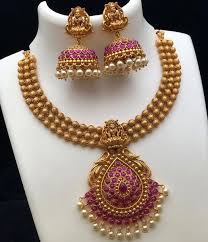 Black And Gold Jewelry Designer Peacock Matte Finish Semiprecious Pink Ruby Temple Pendant Short Necklace Black Beaded Jewelry Temple Jewelry Necklace Gold Necklace Indian Bridal Jewelry