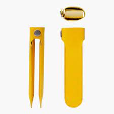 2ポケット ペンホルダー pen holder yellow ペンホルダー レザー レザー小物