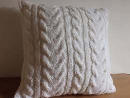 Decorative cotton knitted pillow case cushion cover double cable warm throw pillow covers for bed couch 18 x. Soft White Chunky Cable Knit Pillow Cover Throw Pillow Chain Etsy Decorative Pillow Cases Pillows Knit Pillow