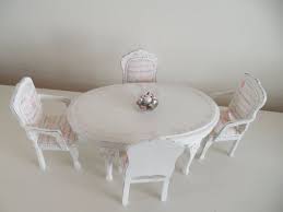 Dolls House Miniature French Shabby Chic Dining Table Chairs Found On Etsy Oh How I Waaaaa Shabby Chic Dining Tables Shabby Chic Dining French Shabby Chic