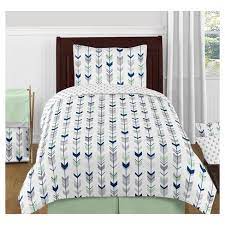 Decorate your space with bright and fun bedding by using this your zone mint grey tribal comforter set. Navy Mint Mod Arrow Comforter Set Twin Sweet Jojo Designs Target