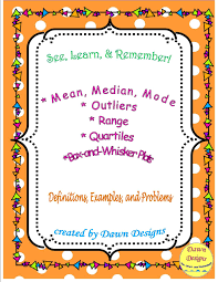 Statistics Mean Median Mode Outliers Range Quartiles Box And Whisker Plots Lecture Notes With Instructions Examp Math Methods Quartiles Learning Math