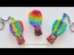 Montgolfieres En Elastiques Pour Un Porte Cle Multicolore Loom Bands Rainbow Loom Loom Band Bracelets