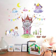 With more ideas now available than ever before, you have ple. Cartoon Fairy Tale World Castle Wall Stickers Beautiful Princess Unicorn Dragon Clouds Kids Room Decor Girl Bedroom Wall Decals Wall Stickers Aliexpress