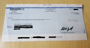 Check with your bank or credit union to see if they will accept this form. First Amazon Canada Associates Check Blogtechtips